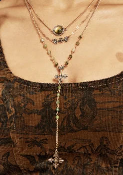 Viridity Layered Gem Multichain Necklace