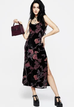 Waterlily Devoré Velour Midaxi Slip Dress