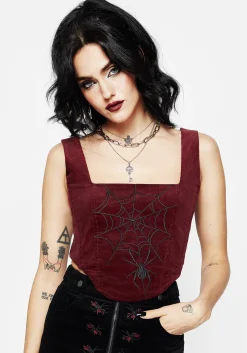 Webcatcher Embroidered Corset Top