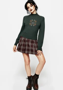 Whisper Mock Neck Embroidered Knit Sweater