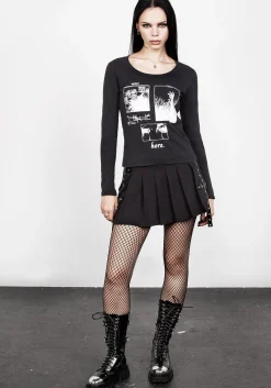 Wish Washed Black Scoop Neck T-Shirt