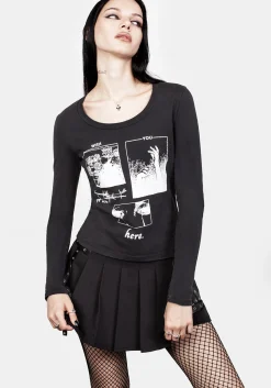 Wish Washed Black Scoop Neck T-Shirt
