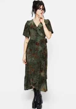 Witchfire Ruffle Midaxi Wrap Dress