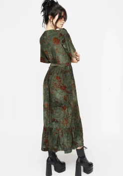 Witchfire Ruffle Midaxi Wrap Dress
