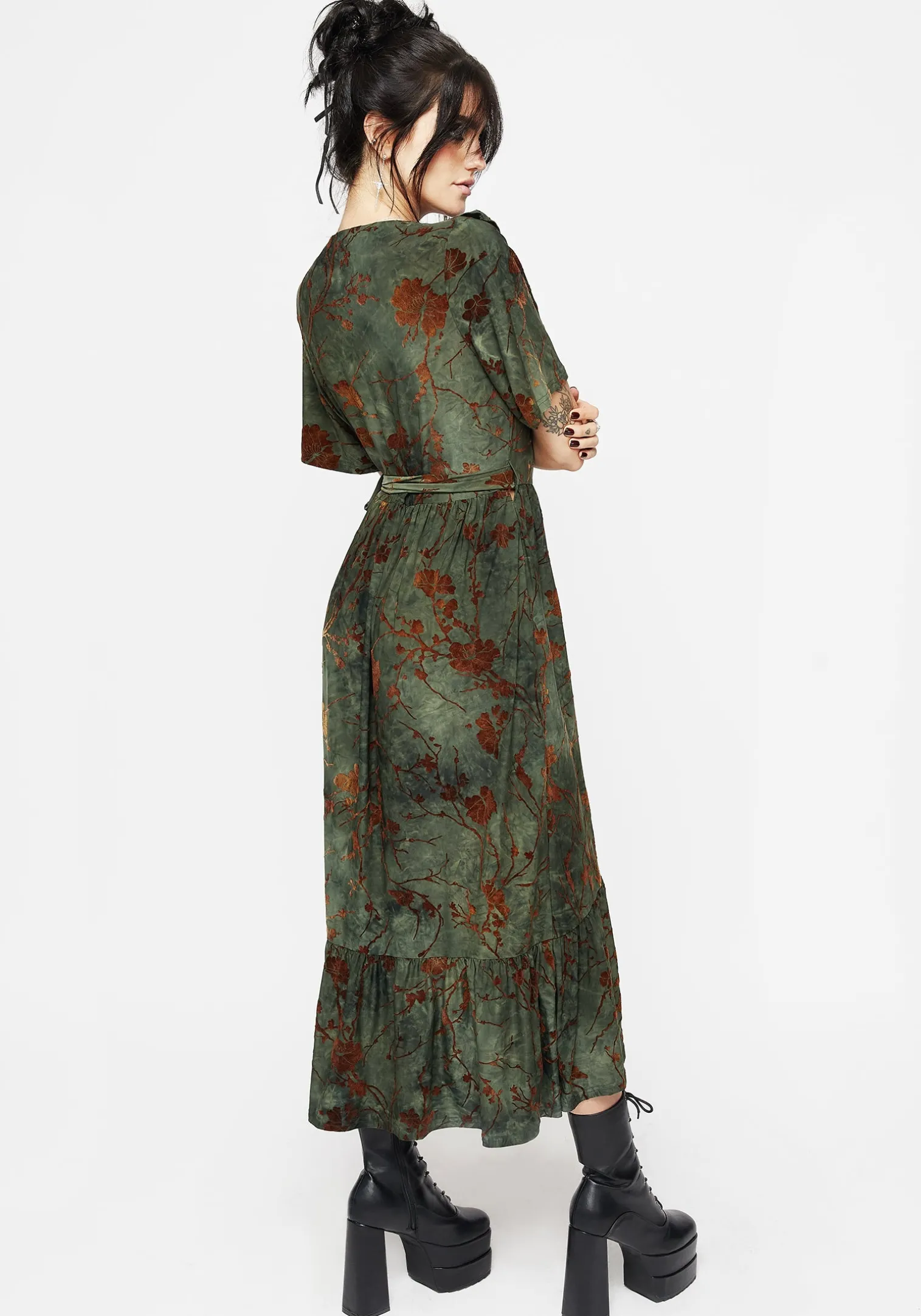 Witchfire Ruffle Midaxi Wrap Dress
