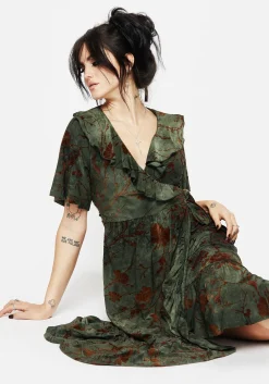Witchfire Ruffle Midaxi Wrap Dress