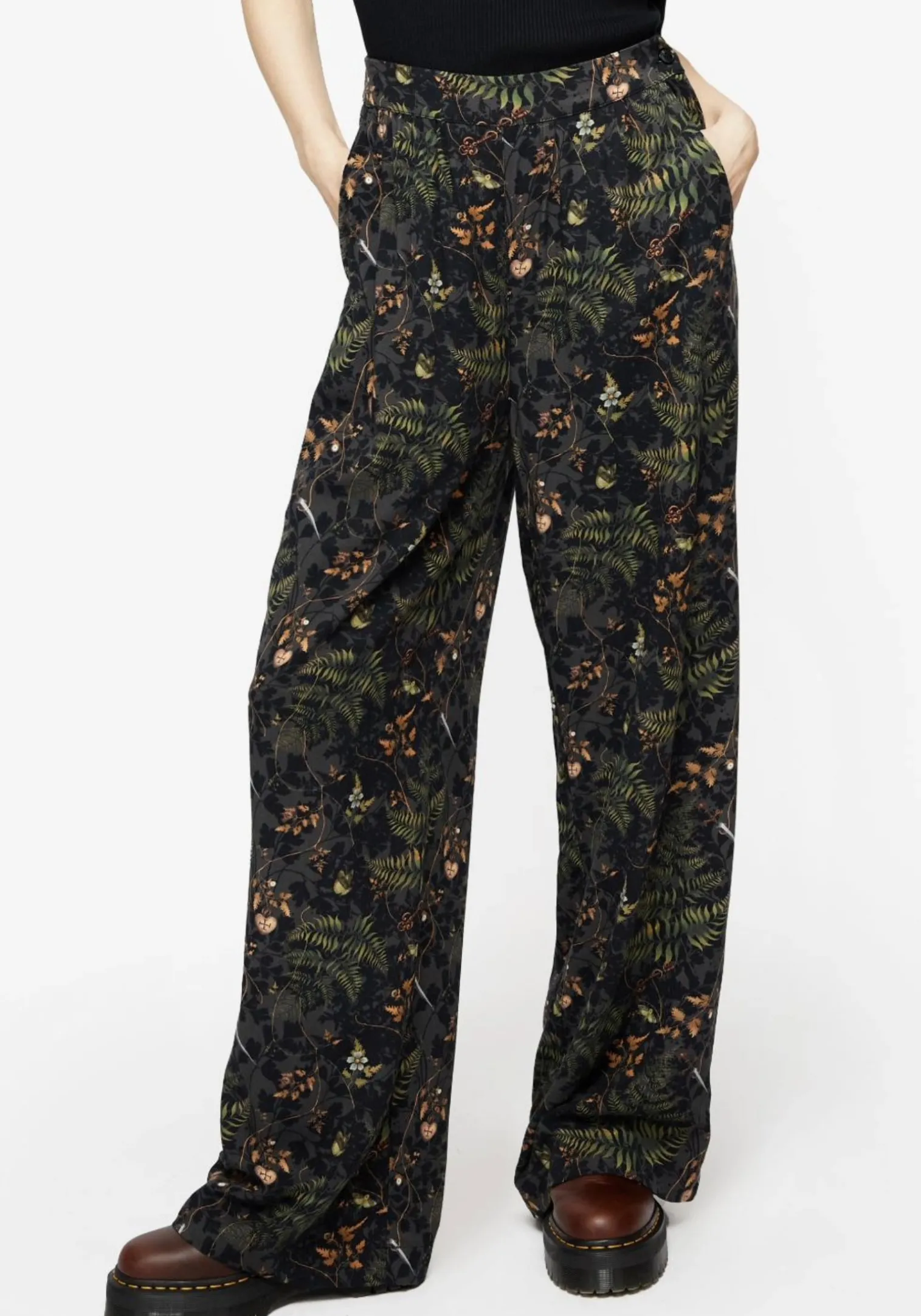 Wither Fern Print Wide Leg Trousers