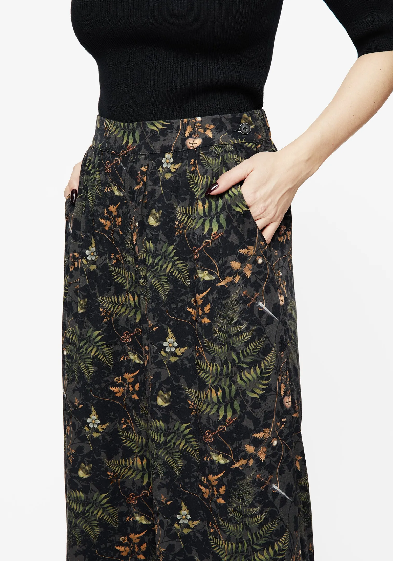Wither Fern Print Wide Leg Trousers