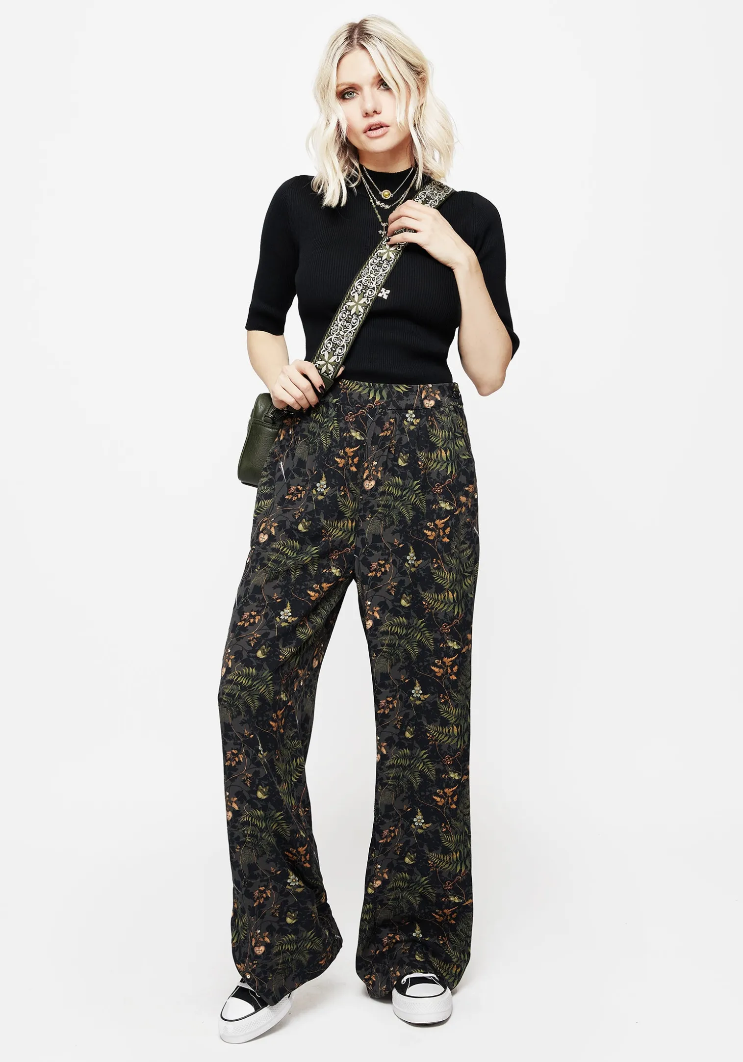 Wither Fern Print Wide Leg Trousers