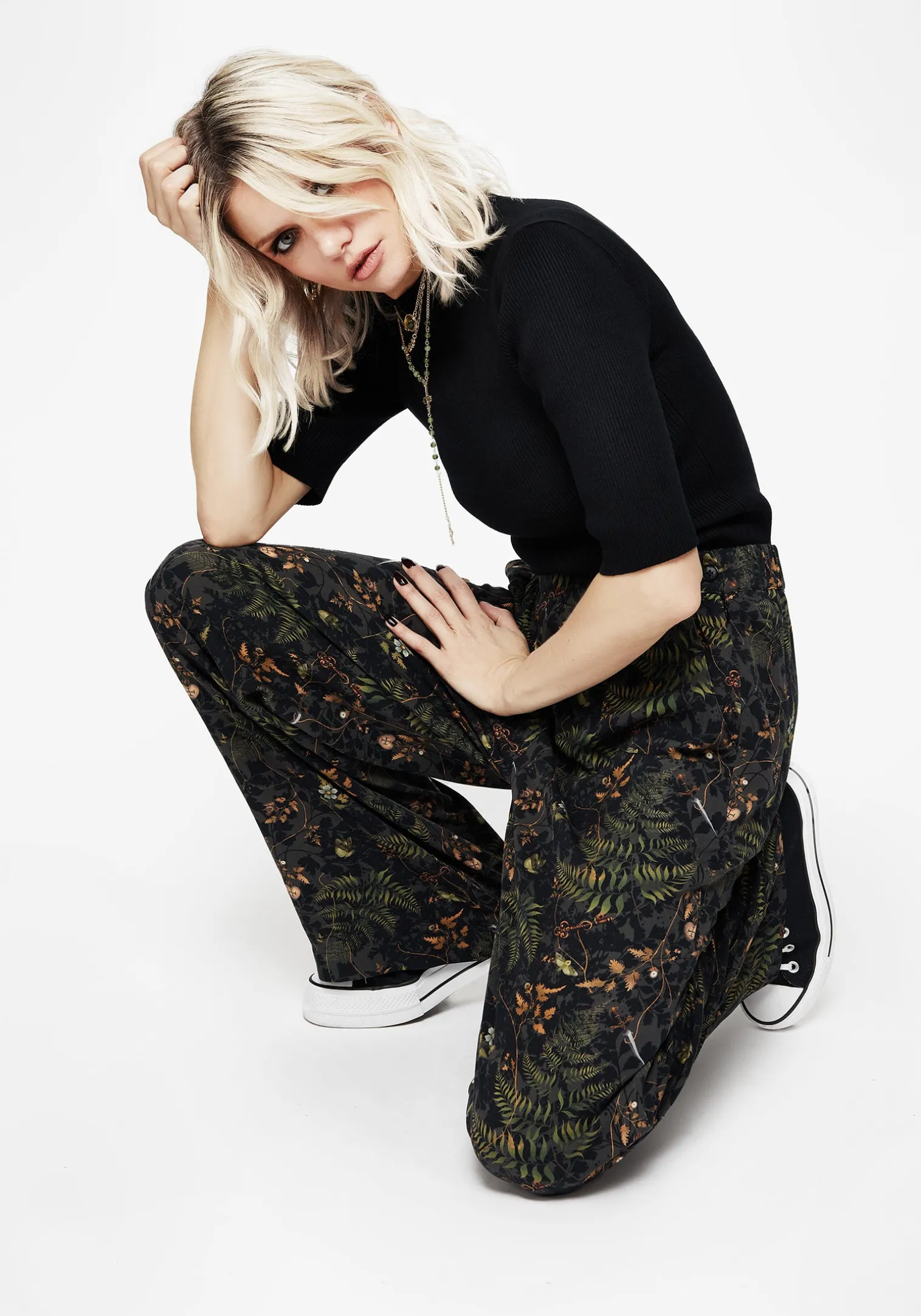Wither Fern Print Wide Leg Trousers