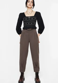 Woodruff Embroidered Balloon Leg Trouser