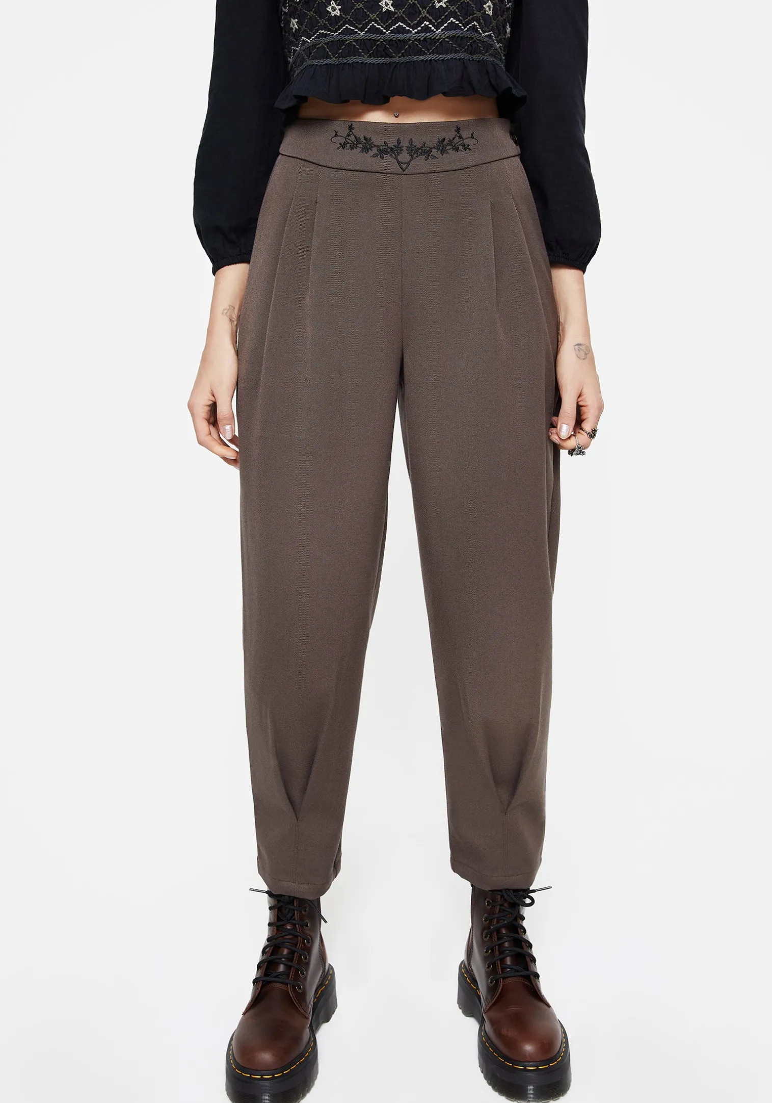 Woodruff Embroidered Balloon Leg Trouser