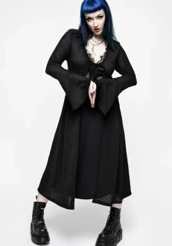 Xana Textured Tie Front Long Cardigan