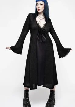 Xana Textured Tie Front Long Cardigan
