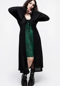Xana Textured Tie Front Long Cardigan