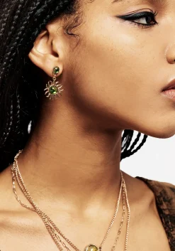 Xanthe Pressed Algae Sun Drop Earrings