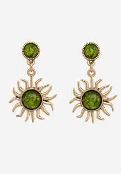 Xanthe Pressed Algae Sun Drop Earrings