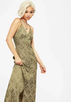 Yara Floral Print Button Up Maxi Slip Dress