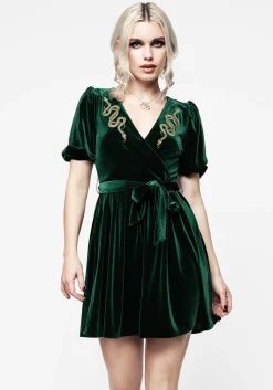 Zarina Embroidered Mini Wrap Dress