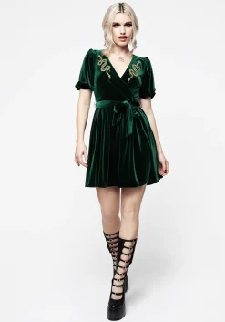 Zarina Embroidered Mini Wrap Dress