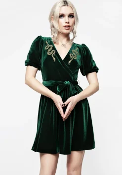Zarina Embroidered Mini Wrap Dress