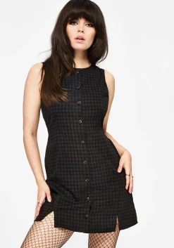Ziggy Check Button Up Mini Dress