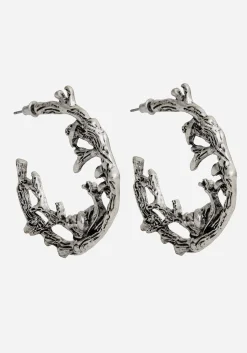 Zinnia Hoop Earring - Silver