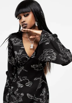 Zodiac Flare Sleeve Mini Dress