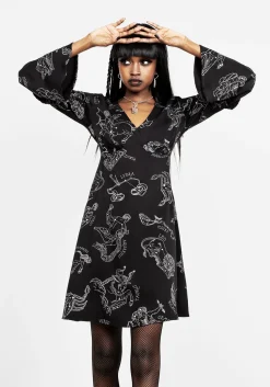 Zodiac Flare Sleeve Mini Dress