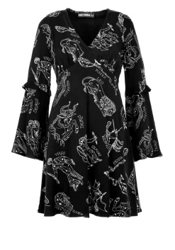 Zodiac Flare Sleeve Mini Dress