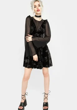 Zodiac Foil Print Mini Dress