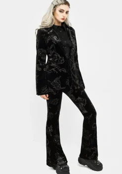 Zodiac Foil Print Velour Blazer