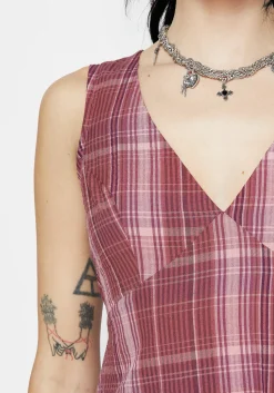 Zorina Cotton Check Midaxi Dress