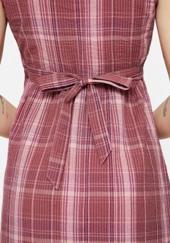Zorina Cotton Check Midaxi Dress