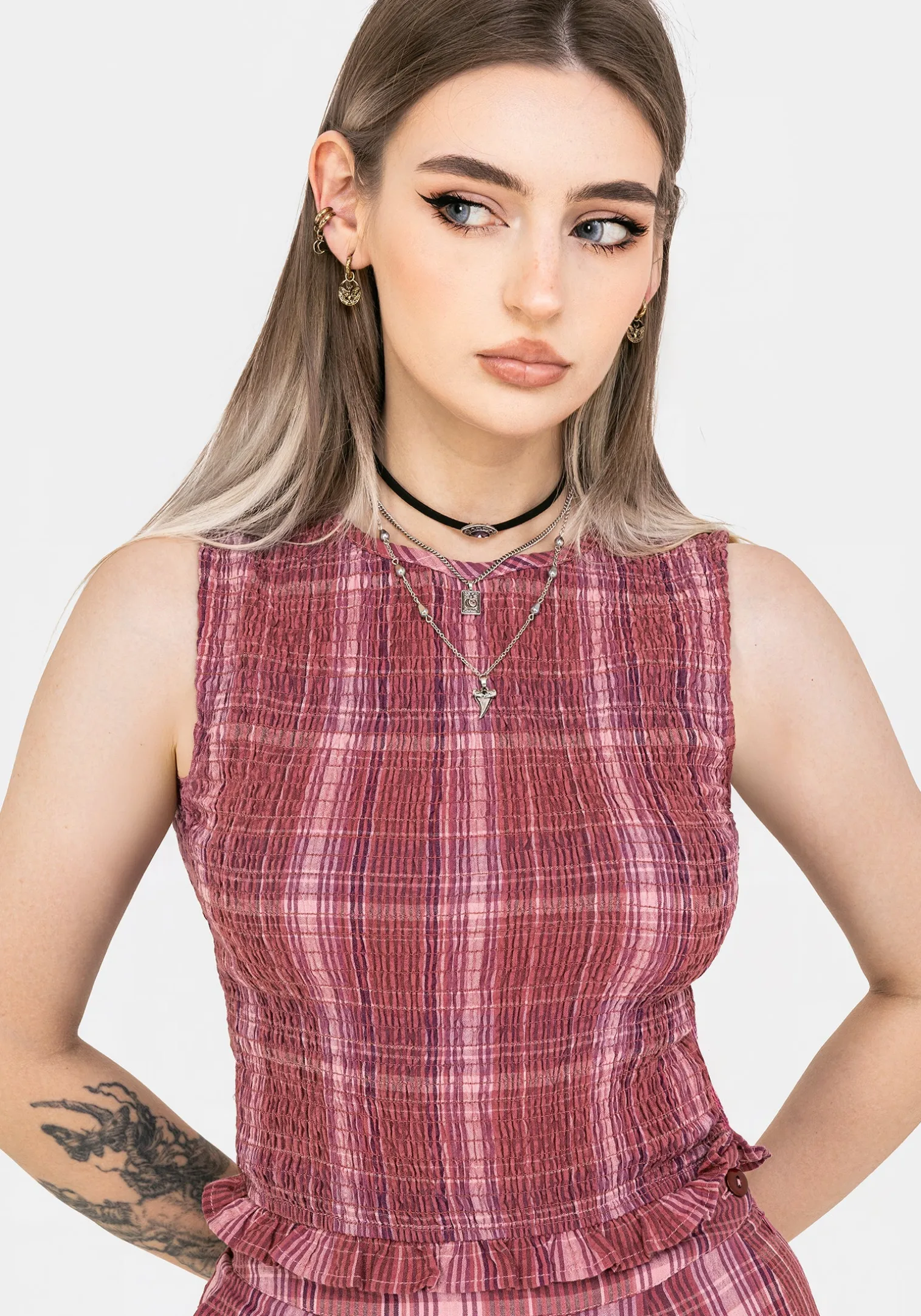 Zorina Cotton Shirred Vest Top