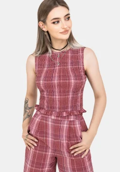 Zorina Cotton Shirred Vest Top