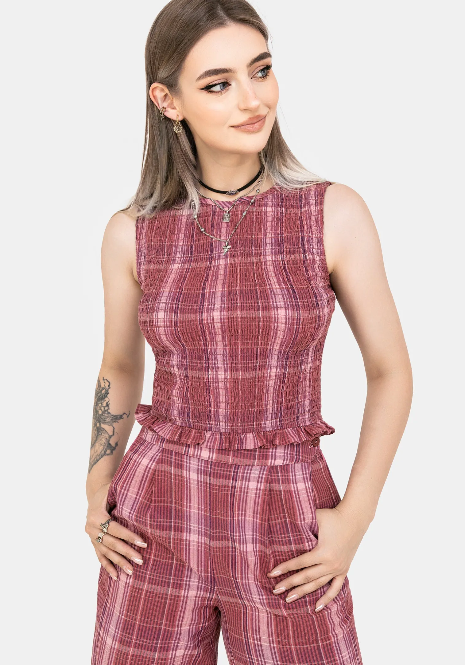 Zorina Cotton Shirred Vest Top