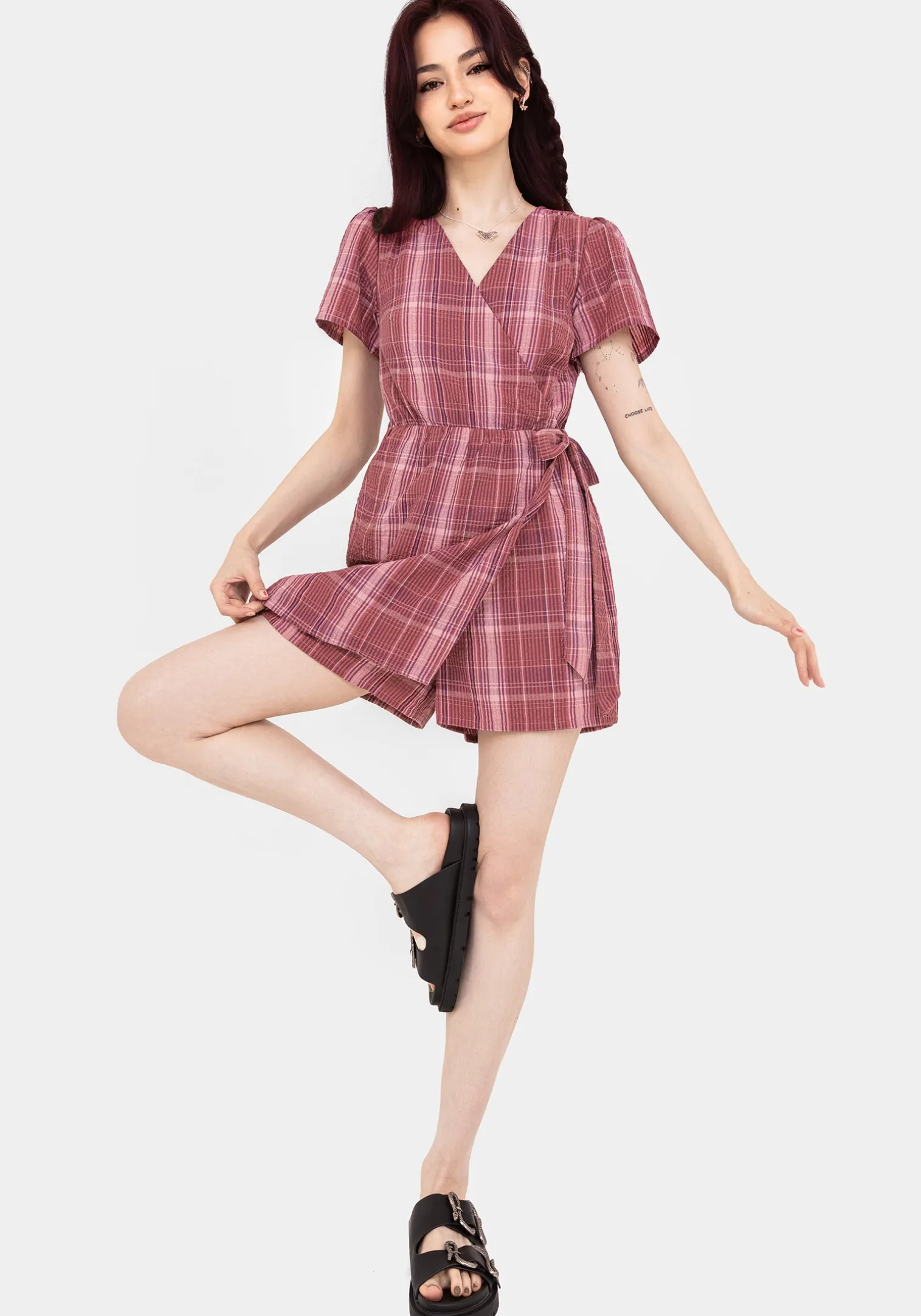 Zorina Cotton Tie Wrap Playsuit